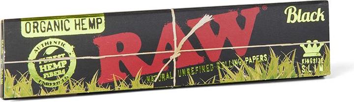 Actual product image RAW Organic Hemp Black Papers King Size Slim Extra Fine