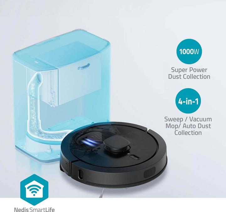 Produktbild Nedis SmartLife Roboter-Staubsauger Laser-Navigation | Wi-Fi | Kapazität Auffangbehälter: 0.6 l | Au (Saugwischroboter)