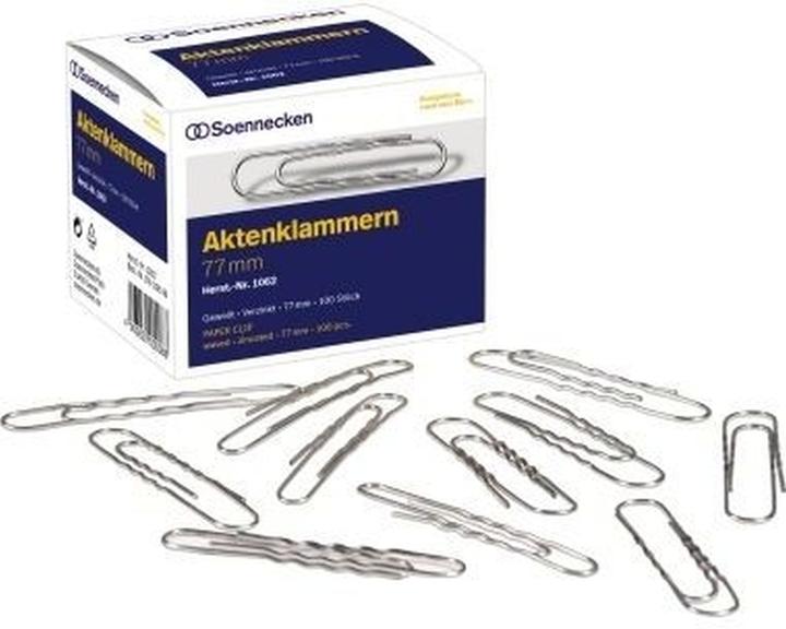 Soennecken Paper clip Design of shape: corrugated, round For Length: 77 mm (100 x)