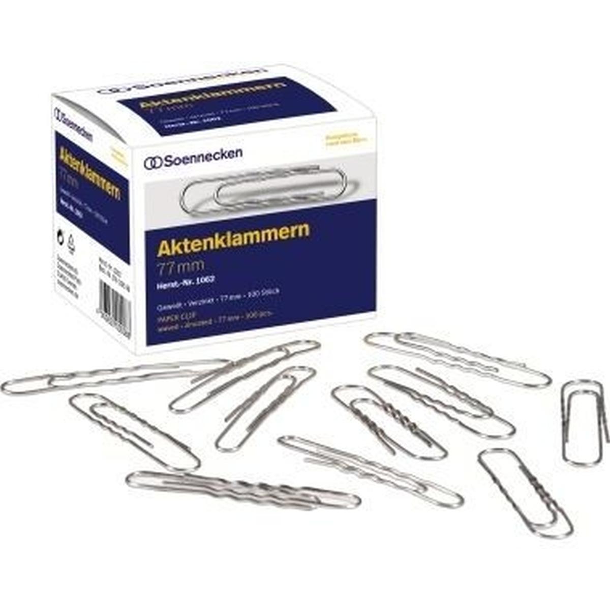 Soennecken, Büroklammer, Büroklammer Ausführung der Form: gewellte, runde For Länge: 77 mm (1 x)