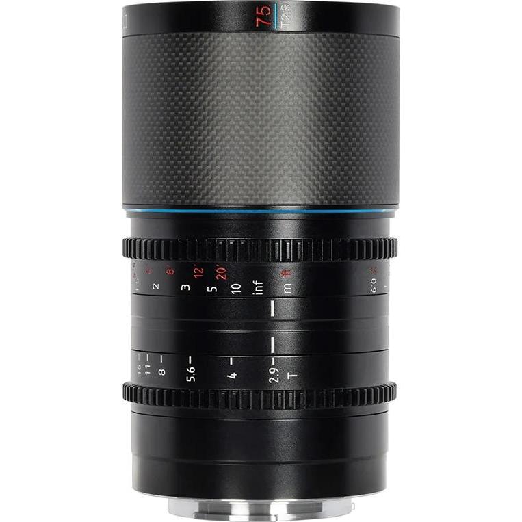 Sirui Saturn 75mm T2.9 1.6x RF75B Carbon Fiber Full-frame Anamorphic Canon RF Mount (Blue Flare) (Canon RF, Vollformat),...