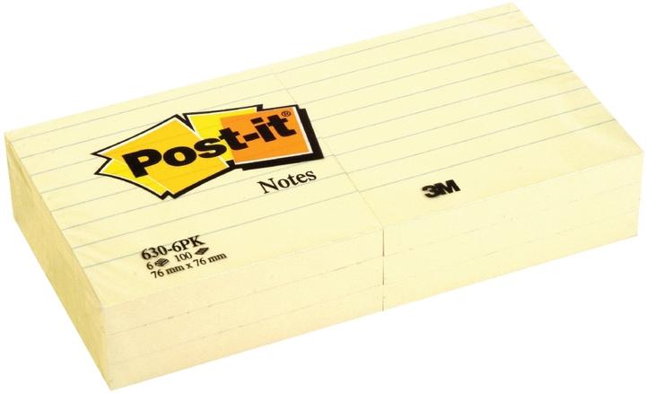 Actual product image Post-it Sticky notes, 76 x 76 mm, lined, yellow (76 x 76 mm)