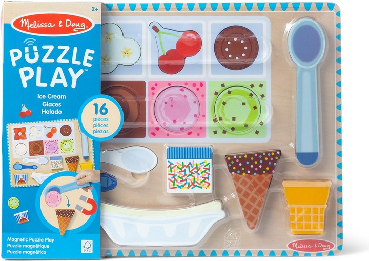 Actual product image Melissa & Doug Ice Cream Wooden Magnetic Puzzle (31006) (16 pieces)