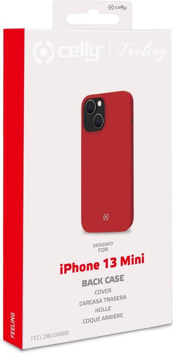 Actual product image Celly FEELING mobile phone case 13.7 cm (5.4') Cover Red (Apple iPhone 13 mini)
