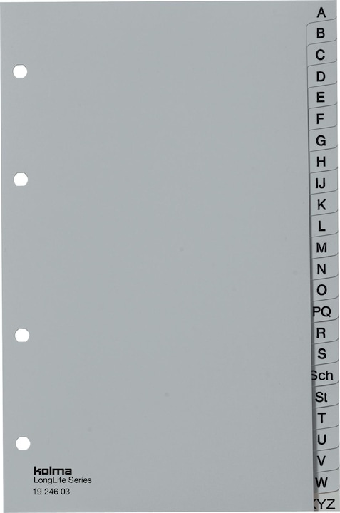 Kolma Register A5 XL hoch superstrong A-Z 24-teilig grau
