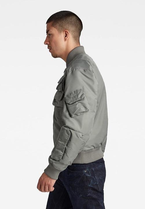 Actual product image G-Star Chest Pocket Bomber with Ribbed Collar, Cuffs, and Multi-Compartment Pockets (S)