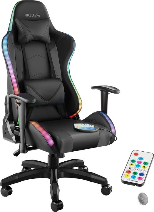 Produktbild tectake Gamingstuhl Tartaros, LED, Massagefunktion