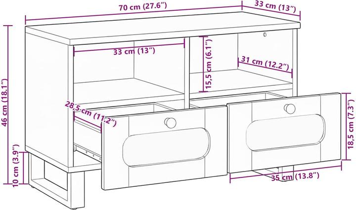 Actual product image vidaXL TV-Schränk (33 x 70 x 46 cm)