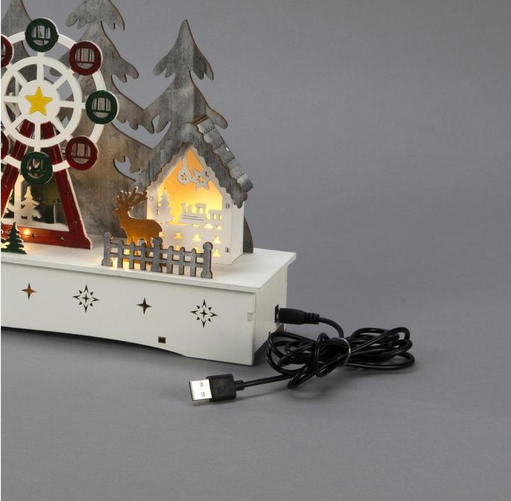 Actual product image Konstsmide LED Holzsilhouette Dorf 25 cm x 78 cm