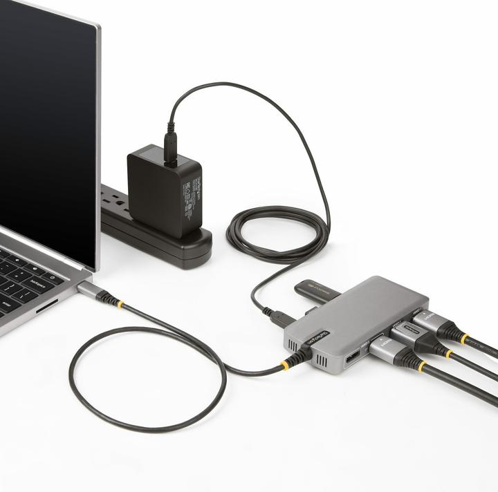 Produktbild StarTech COM USB-C Triple-Monitor Multiport Adapter HDMI/DisplayPort USB Hub 3-Port 10Gbps USB Hub P (USB-C, 6 Ports)