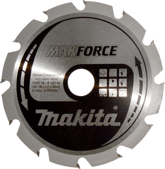 Actual product image Makita MAKFORCE circular saw blade 190x30