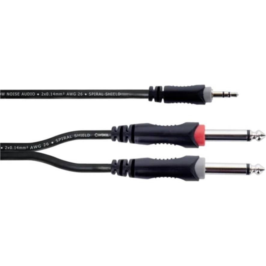 Cordial 14865 Klinke / Cinch Audio Y-Adapter (1x Klinkenstecker 3.5 mm - 2x Klin, Cavo audio