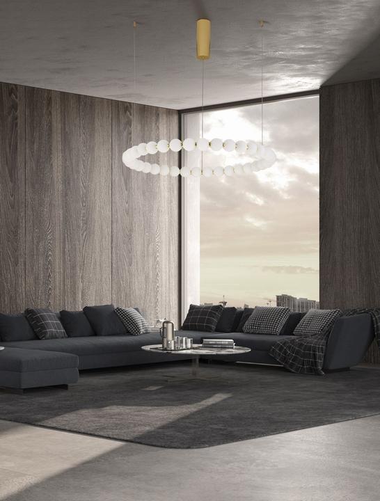 Produktbild Nova Luce PERLA LED Pendelleuchte Gold 72W Warmweiss 200x80cm dimmbar 9695231