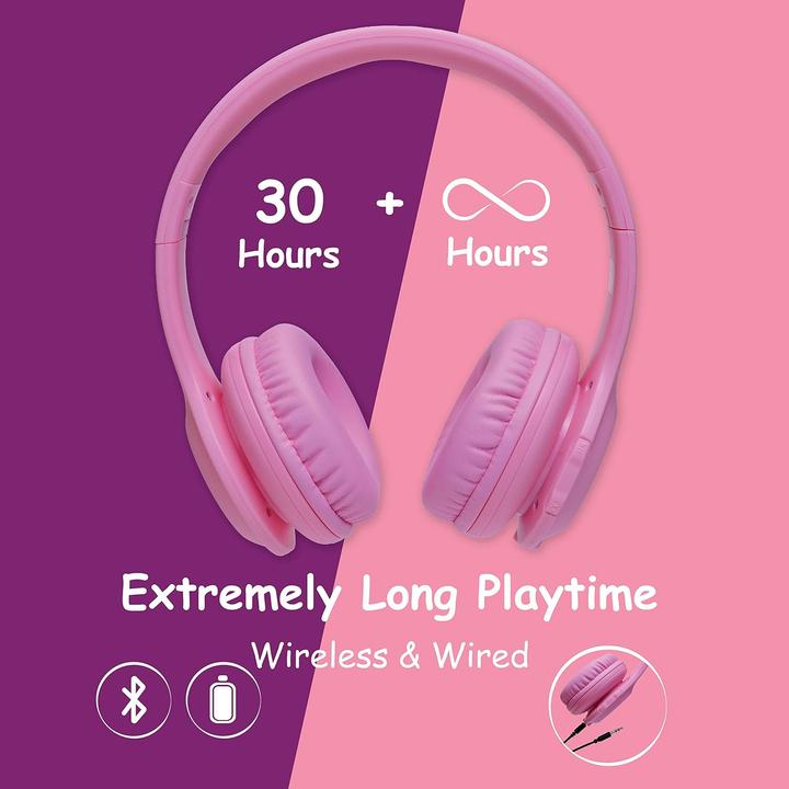 Actual product image PowerLocus PLED Bluetooth-Kinderkopfhörer pink
