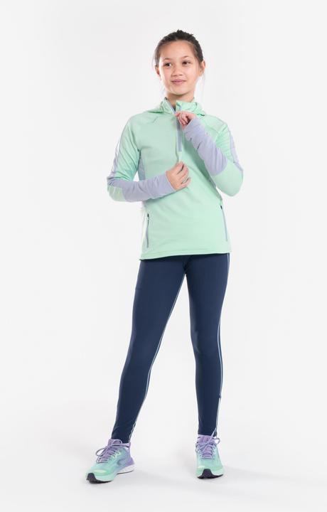 Produktbild Kiprun Laufshirt langarm Kinder warm Reissverschluss - Warm+ 900 grün/grau (140)
