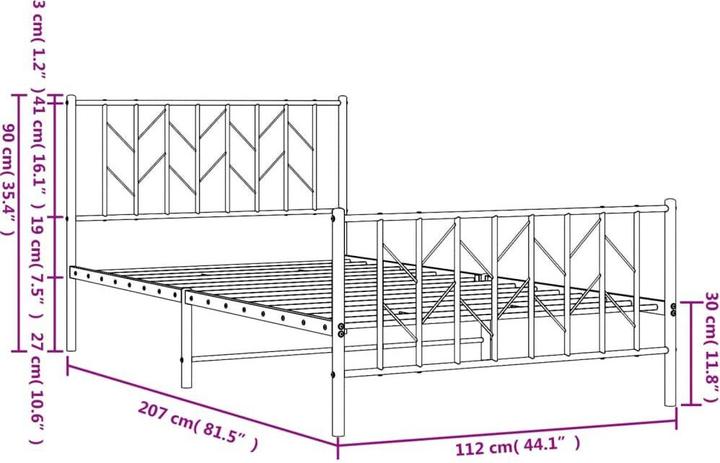 Image du produit vidaXL Bettgestell (107 x 203 cm)