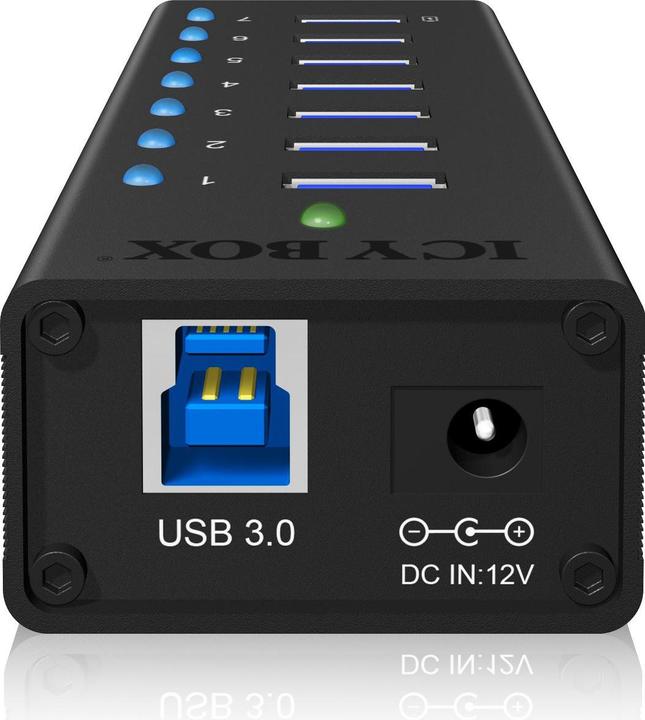 Immagine prodotto Icy Box ICY BOX Hub mit Ladefunktion & Aluminium-Gehäuse IB-AC618 (USB-B, 7 Porti)