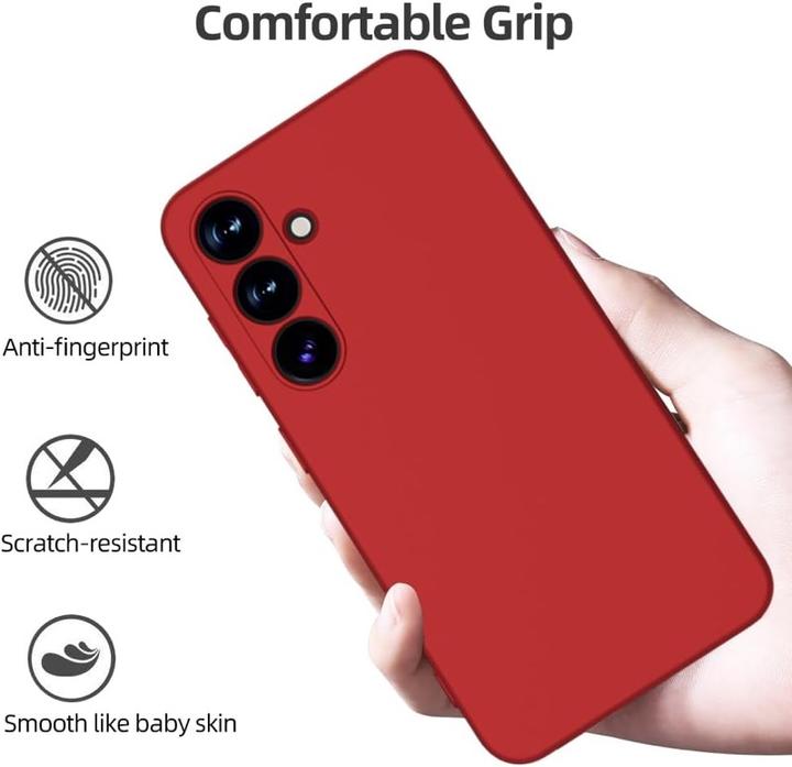 Immagine prodotto X-Level Samsung Galaxy S25 Plus - Custodia posteriore sottile, in silicone, rossa (Samsung Galaxy S25+)