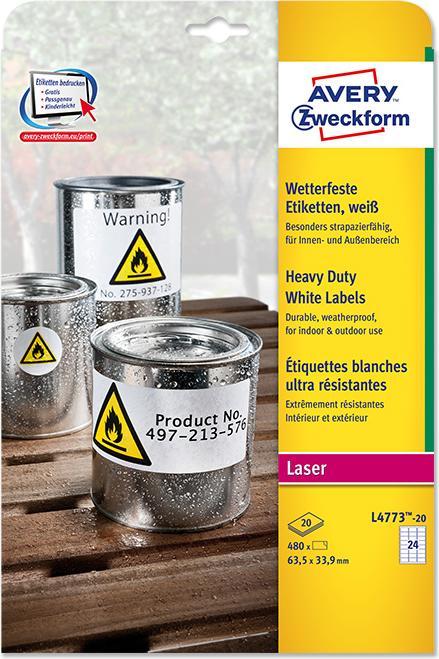 Produktbild Avery Wetterfeste Etiketten