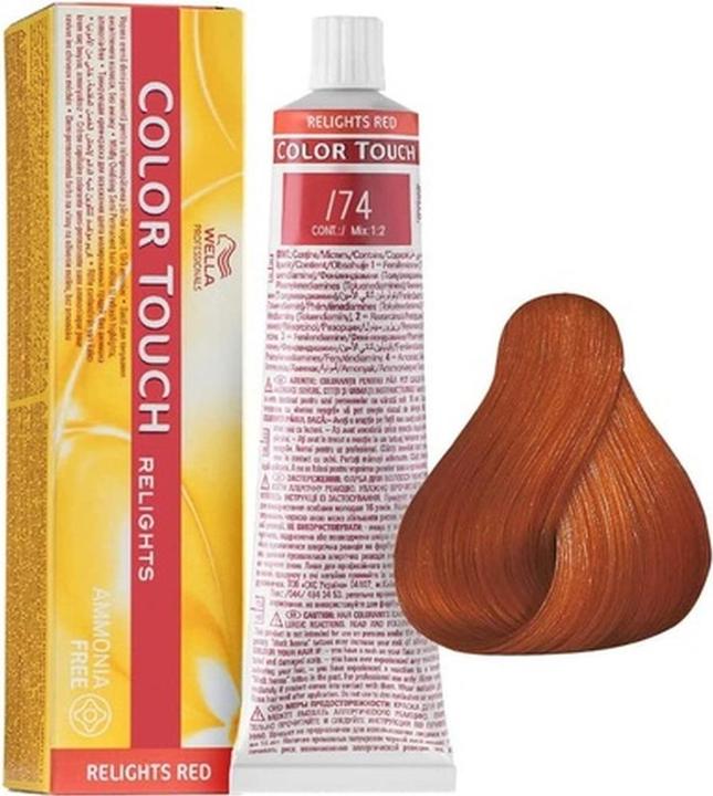 Image du produit Wella Color Touch Relights Brunette Copper 74 Red Hair Dye sans ammoniaque 60ml (/74)