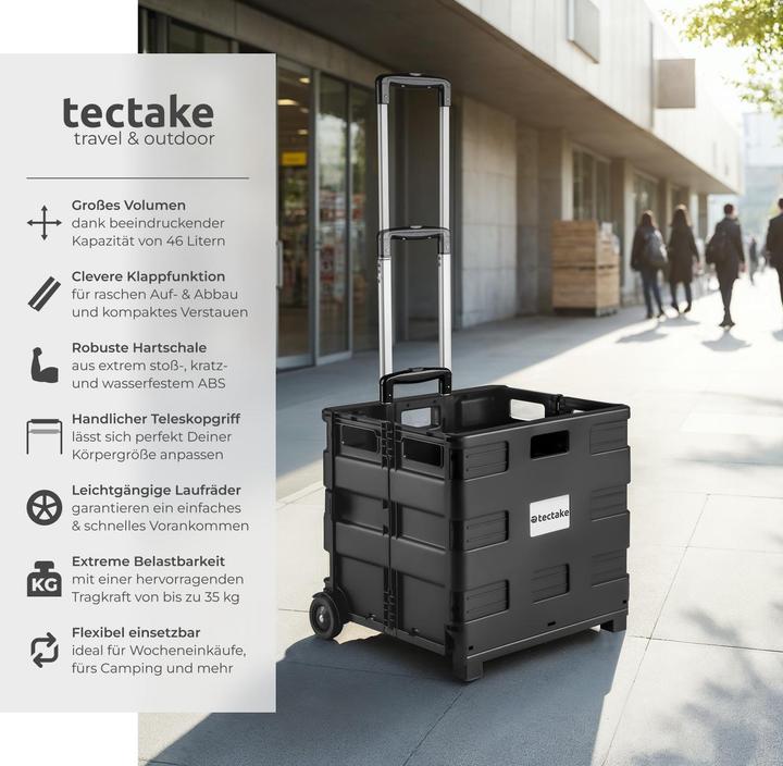 Image du produit tectake Chariot de Courses à Roulettes