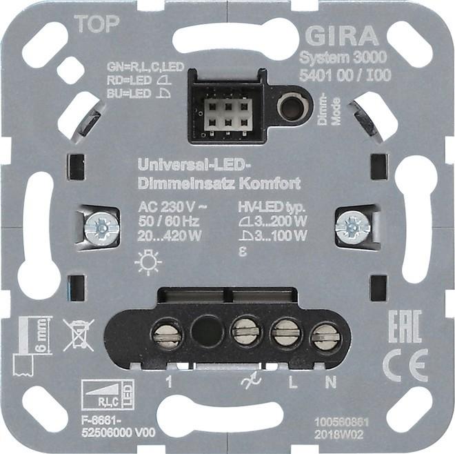 Produktbild Gira System 3000 Universal LED 540100 Komfort Dimmeinsatz