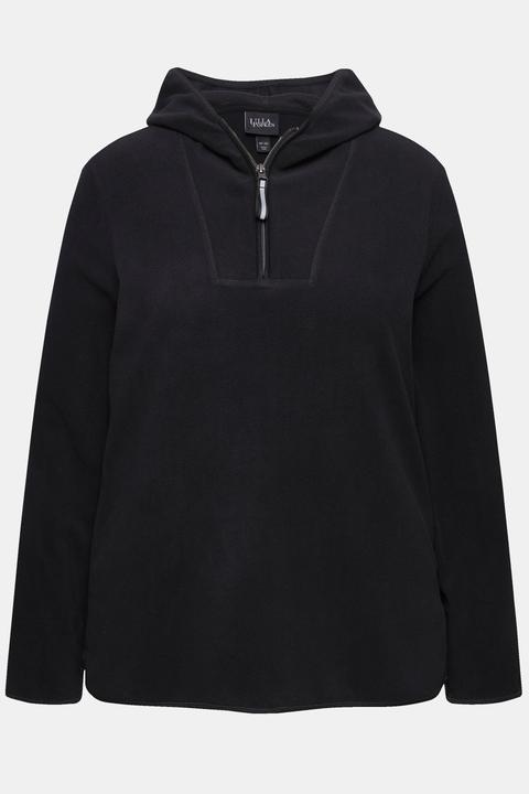 Immagine prodotto Ulla Popken Pullover polo dal taglio corto e oversize con cappuccio, maniche lunghe e materiale riciclato