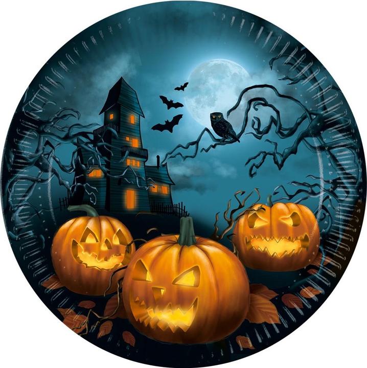 Image du produit Fasnacht 8 assiettes Halloween 23cm (8 x)