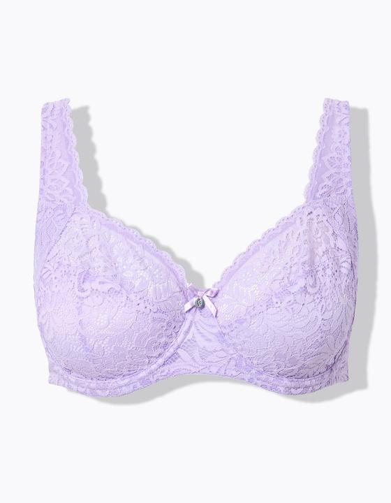 Produktbild Ulla Popken Bügel-BH, Blütenspitze, Vollspitze, Cup C - E (Einzelpack, 85 B)