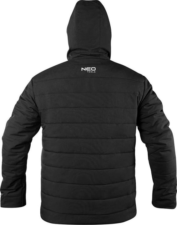 Topex Winter work jacket with hood black, 100 % polyester S (S)