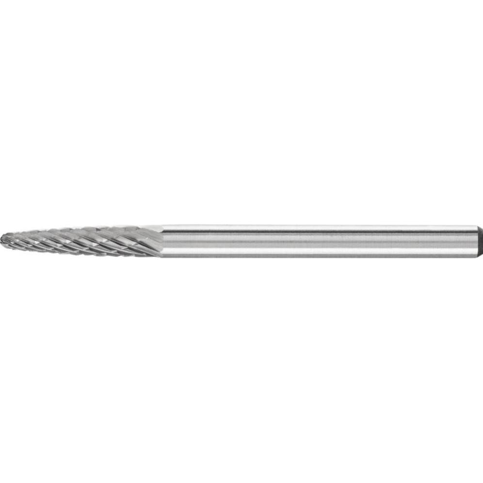 Pferd, Raspel + Feile, Hartmetallfrässtift rundbogenförmig 6x13 mm Schaft ø 3 mm Zahnung 3 PLUS für universellse (43 mm)