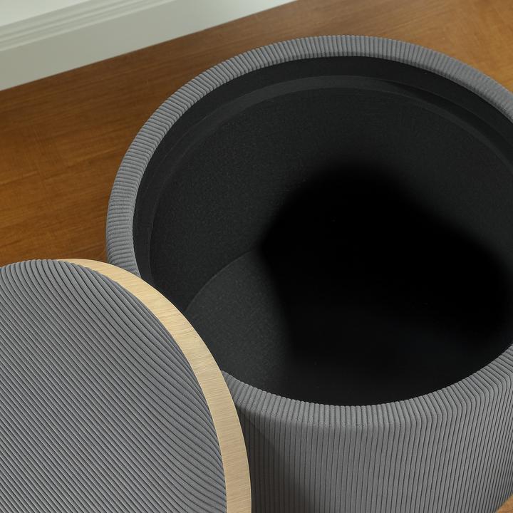 Produktbild Homcom Ottomane Polyester, MDF Grau