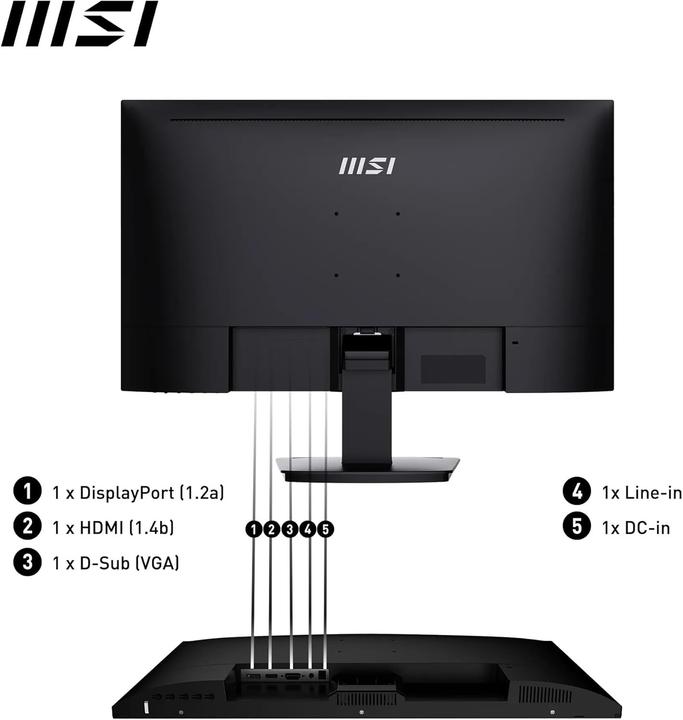 Produktbild MSI MON 27IPS HDMI DP VGA BK MM FHD PRO MP273A BLACK 16:9 (1920 x 1080 Pixel, 27")