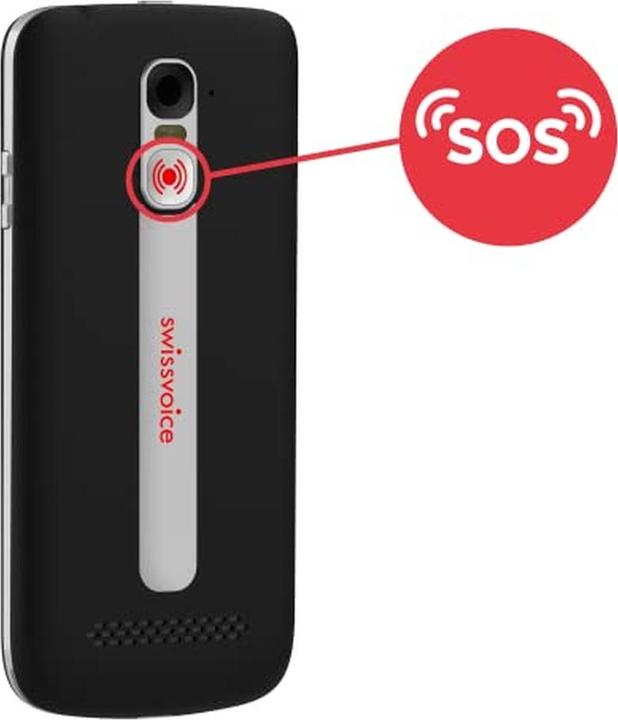 Productafbeelding Swissvoice S510-M met portemonnee hoesje, senior mobiele telefoon met whatsapp en videobellen (16 GB, Zwart, Dubbele SIM, 4G)