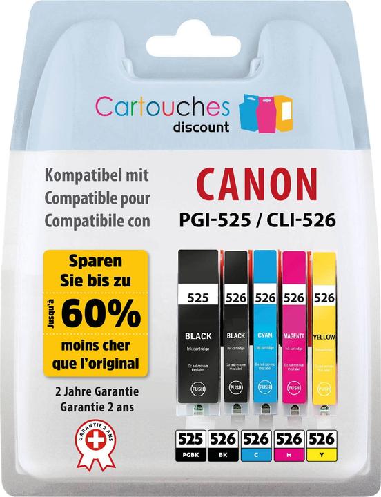 Produktbild Cartouches Discount PGI-525 und CLI-526 Pack (CMYK)