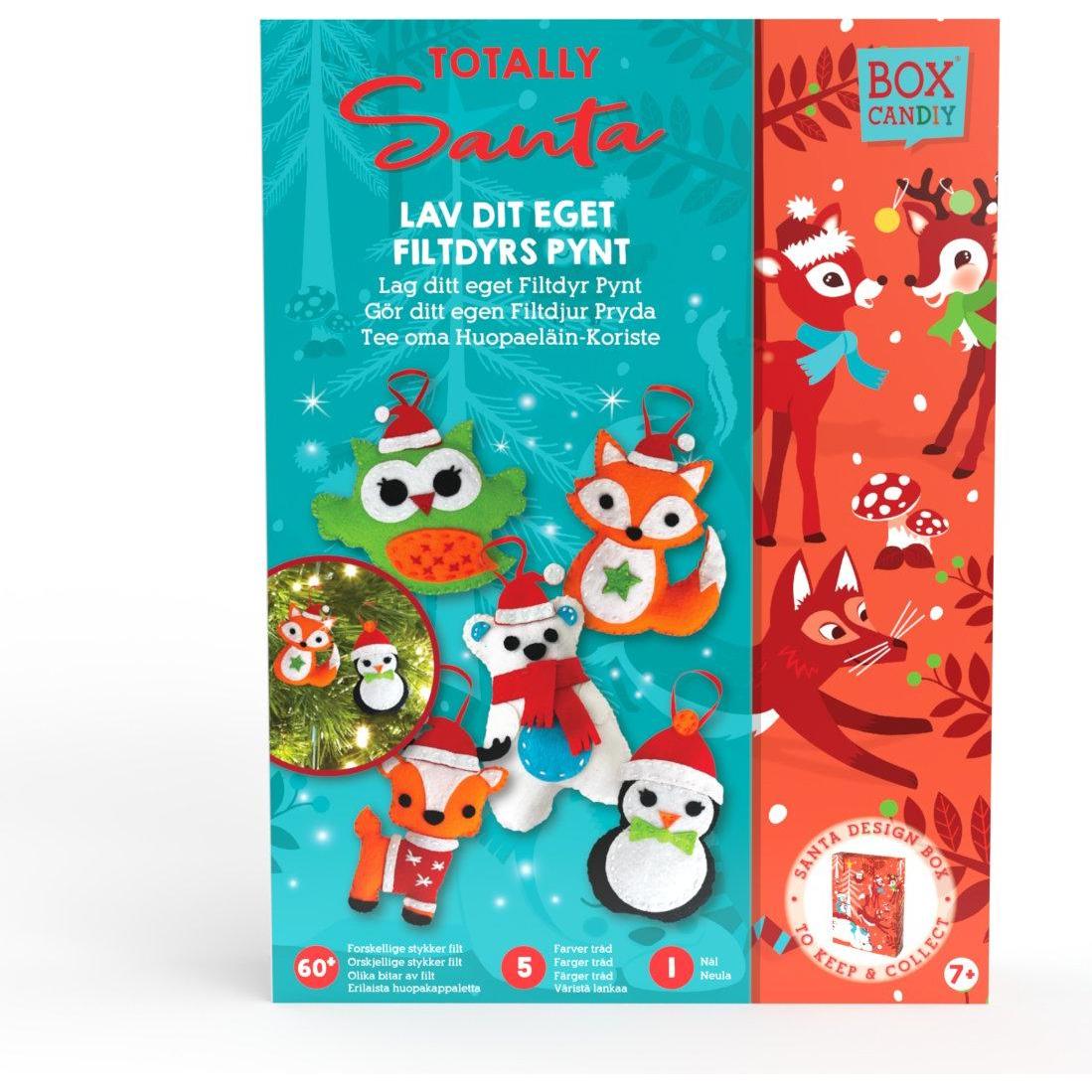 Box Candiy Felt Animal Ornaments - Totally Santa (BC-X2209)