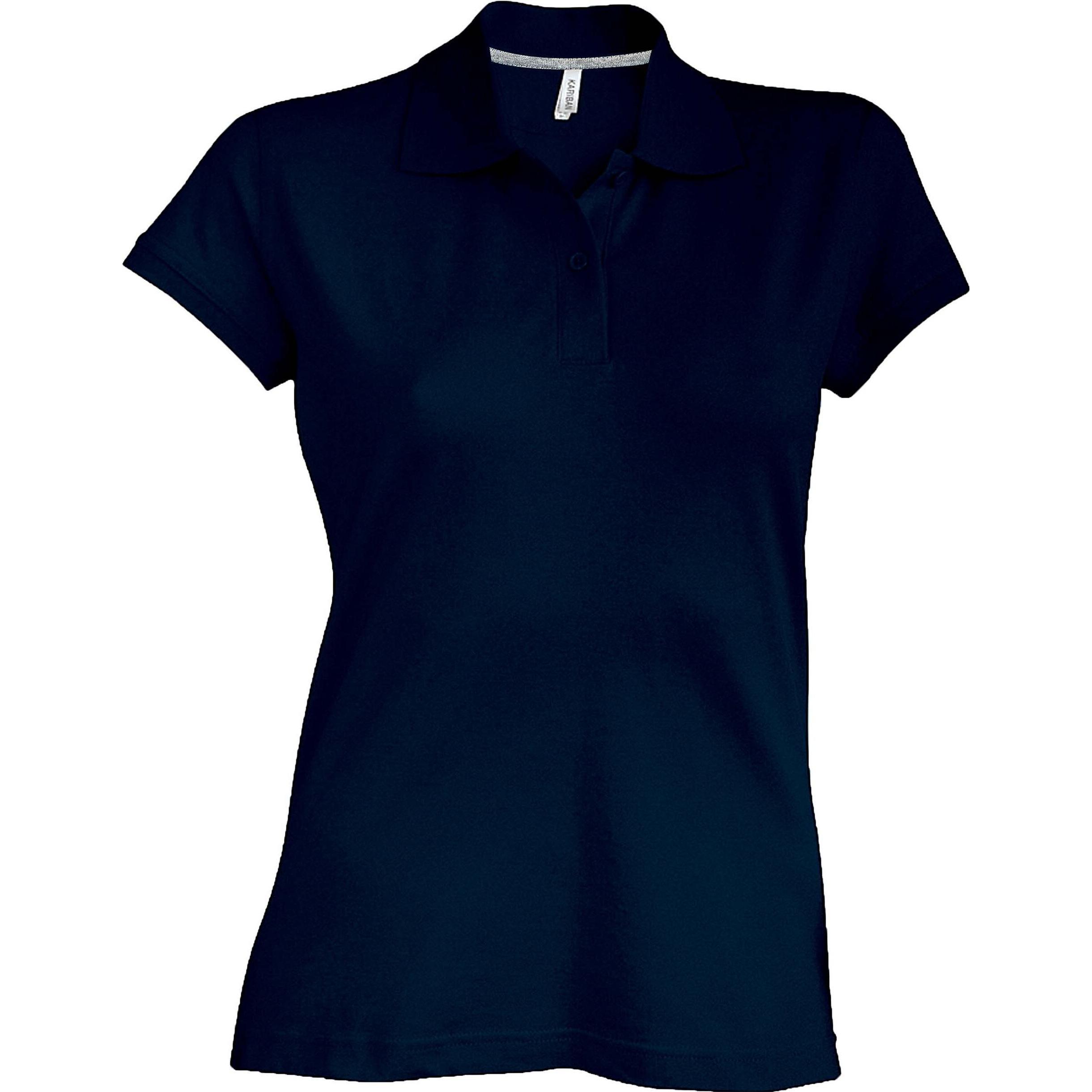 Kariban, Damen, Shirt, Damen Polo mit kurzen Ärmeln, Schwarz, (M)