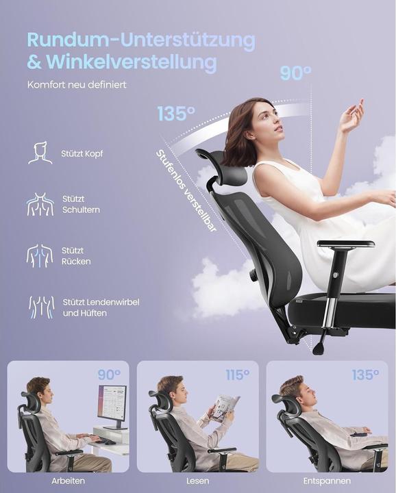 Image du produit Songmics Bürostuhl mit Armlehnen Schwarz