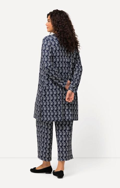 Actual product image Ulla Popken Matte Jersey One Button A-line Print Long Sleeve Jacket (68)