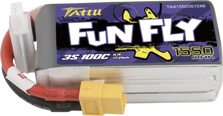 Produktbild Tattu Akumulator Funfly 1550mAh 11,1V 100C 3S1P (11.10 V, 1550 mAh)