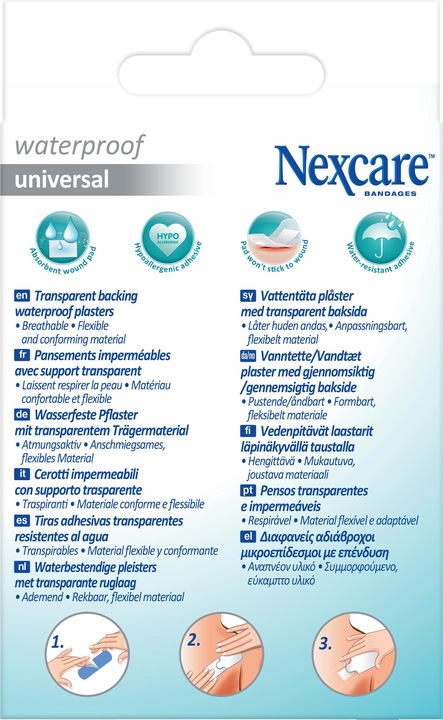 Actual product image Nexcare Waterproof Universal (20 x)