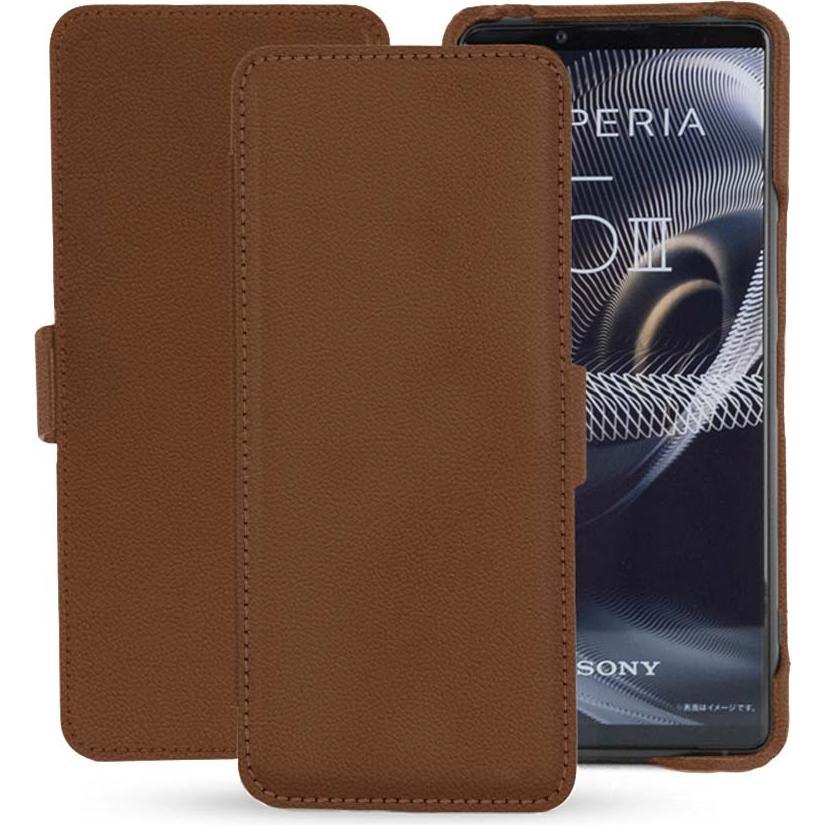 Noreve Lederschutzhülle horizontal (Sony Xperia 5 III), Smartphone Hülle, Braun