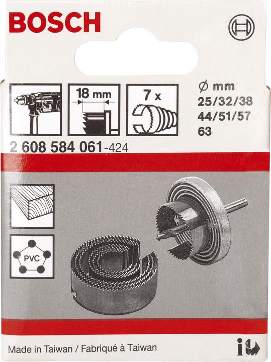 Image du produit Bosch Professional Zubehör Jeu de scies cloches, 7 pièces, 25-63 mm (63 mm)