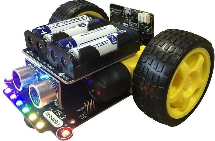 Actual product image 4tronix Micro:bit Robobit Mk3 Buggy, Expansion board, micro:bit, Black, Yellow