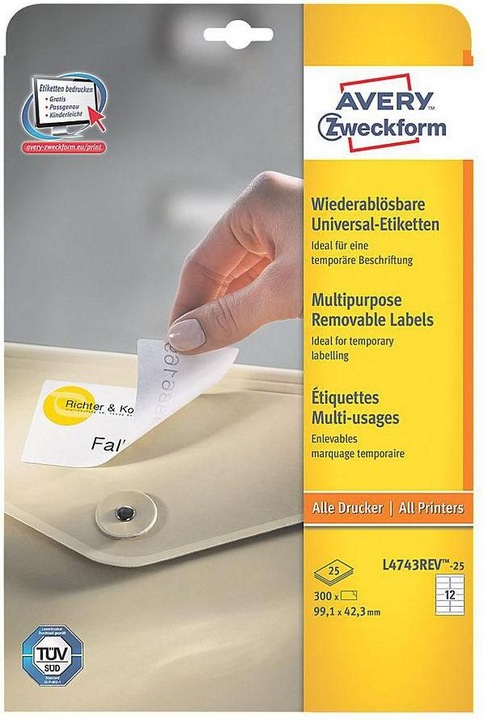 Actual product image Avery Universal labels