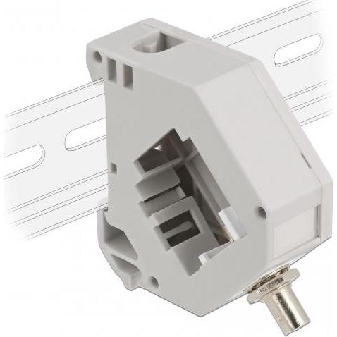 Delock Hutschienenadapter mit Keystone ST Simplex Buchse zu ST Simplex Buchse, Serverschrank Zubehör, Grau