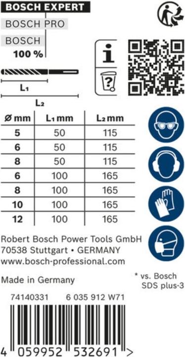 Produktbild Bosch Professional Zubehör Hammerbohrer-Satz mit SDS plus-7X Schaft - 7 Stk (5.0, 6.0, 8.0, 10.0, 12.0 mm)