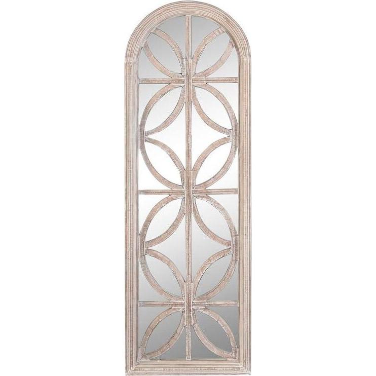 DKD Home Decor, Specchio, Wall mirror White Indian Man Window Stripped 60 x 2,5 x 180 cm