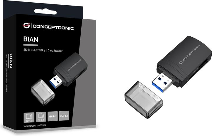 Actual product image Conceptronic Card Reader USB-A -> Micro SD/TF 4.0 black