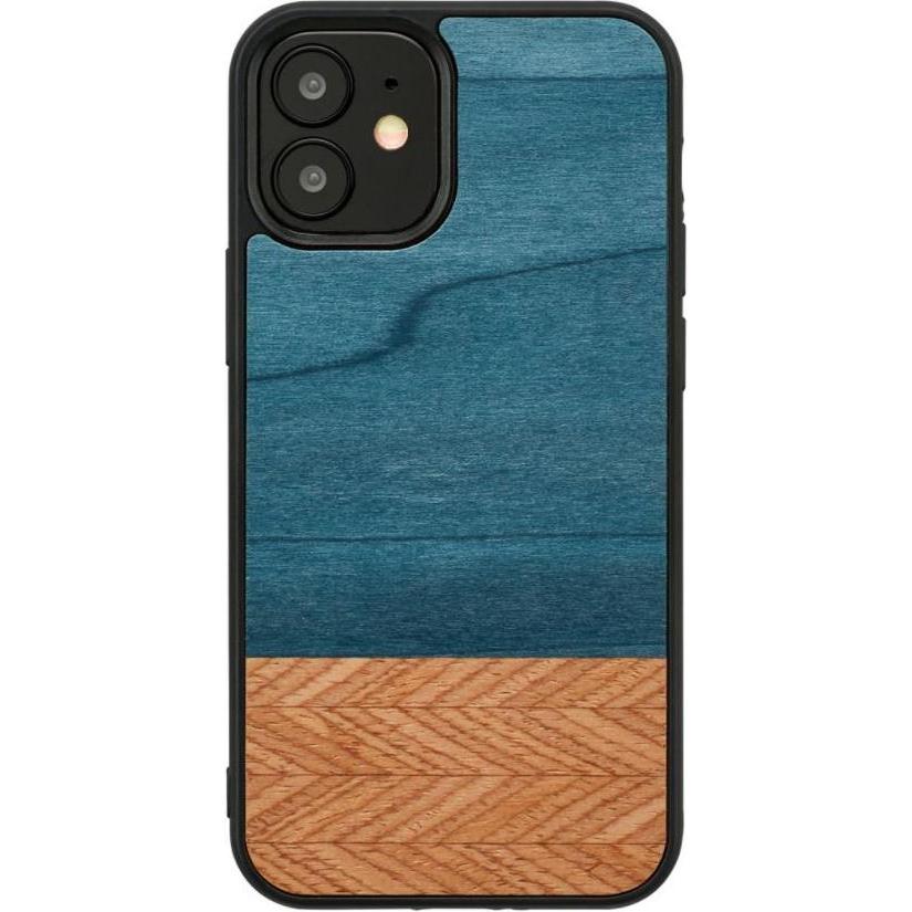 Man.Wand Custodia &WOOD per iPhone 12 Mini Denim Black (Apple iPhone 12 mini), Cover smartphone, Blu